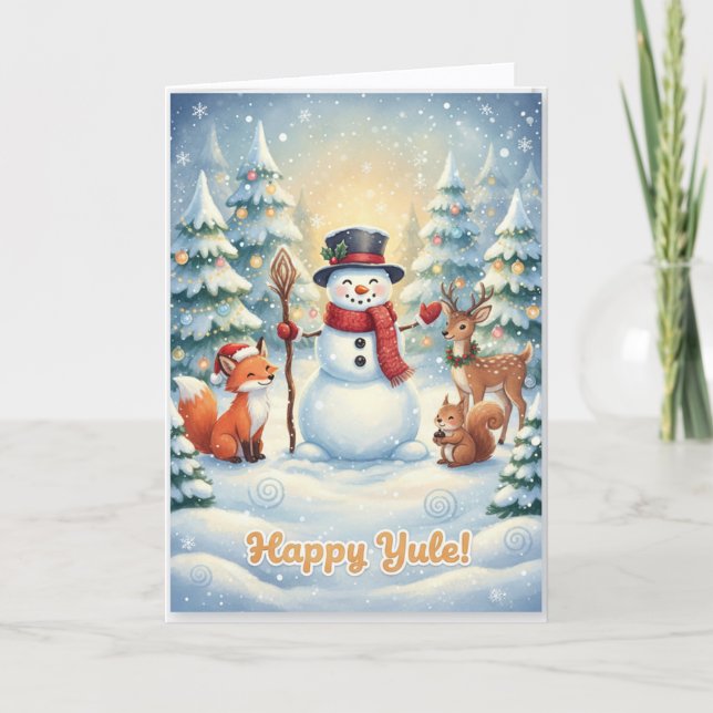 Festividades Cartão alegre e caprichoso de Yule (Frente)