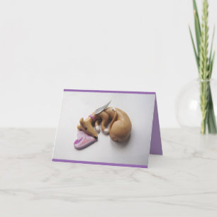 Festividades Cartão Angel Fawn De Fora De Whippet De Greyhound