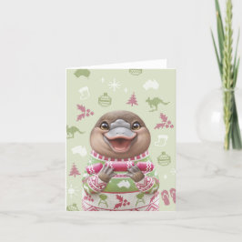 Festividades Cartão australiano de natal bonito - Platypus