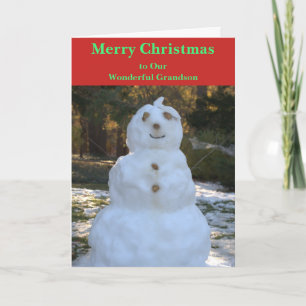Festividades Cartão Avô de Natal Snowman