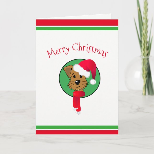Festividades Cartão Cachorro de Natal (5" x 7) (Frente)
