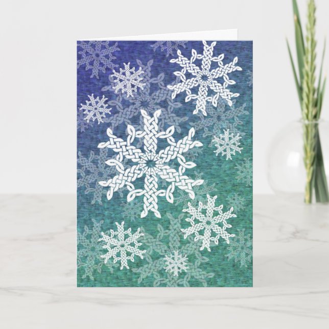Festividades Cartão celta dos flocos de neve (Frente)