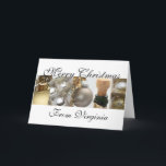 Festividades Cartão Collage de Natal de Virginia Merry<br><div class="desc">Criado de uma foto original do Studio Porto Sabbia! Este cartão Black,  White e Dourado de Natal está disponível para diferentes relações (familiares),  todos os estados dos EUA e em vários idiomas.</div>