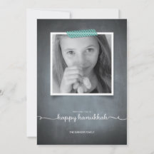 Cartão com fotos azul de Hanukkah da fita de Washi