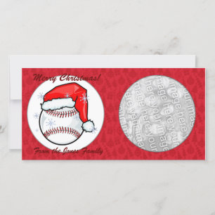 Festividades Cartão com fotos - Basebol de Natal
