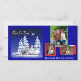 Festividades Cartão com fotos com boneco de neve...