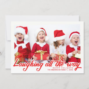 Festividades Cartão com fotos com Letra de Mão Rindo de Natal