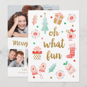 Festividades Cartão com fotos da família de Natal divertida
