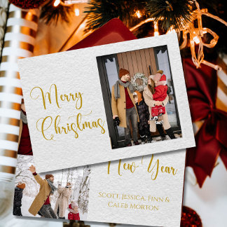Festividades Cartão com fotos da Família Feliz Natal de Script