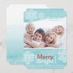 Festividades Cartão com fotos da Família Feliz Neve Flocos de