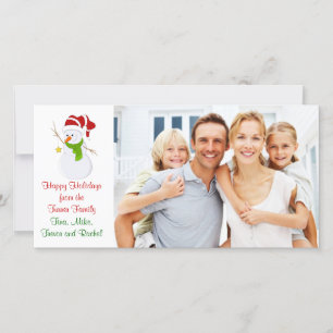 Festividades Cartão com fotos da Família Snowman de Natal