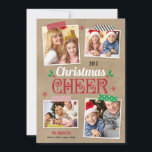 Festividades Cartão com fotos das Férias de Natal<br><div class="desc">Celebre a temporada com este cartão de férias moderno e na moda de Berry Berry Sweet.  Visite nosso showroom de design em WWW.BERRYBERRYSWEET.COM</div>