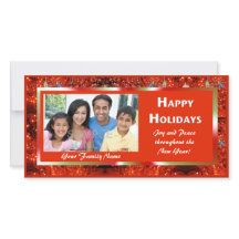 Cartão com fotos das luzes de férias brilhantes