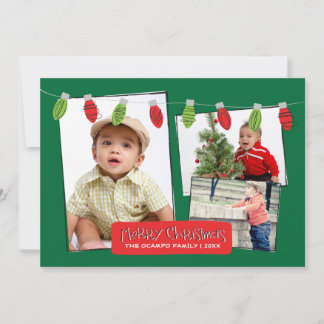 Festividades cartão com fotos das Luzes de Natal 5x7 3