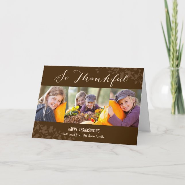 Festividades Cartão com fotos de Ação de Graças (Frente)