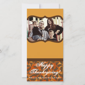 Festividades cartão com fotos de Ação de Graças 4x8 Red e Yello
