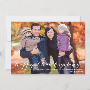 Festividades Cartão com fotos de Ação de Graças de White Script