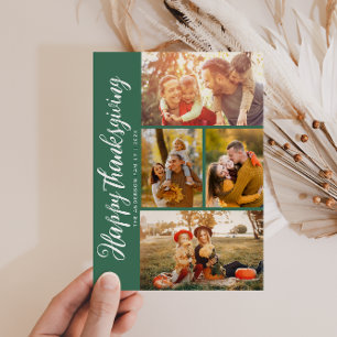 Festividades cartão com fotos de Ação de Graças feliz