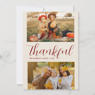 Festividades Cartão com fotos de agradecimento moderno e feliz