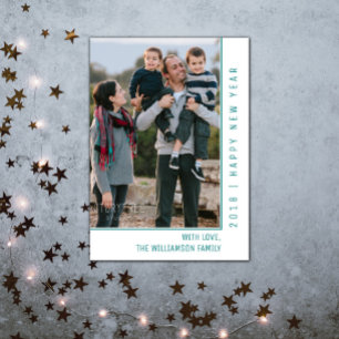 Festividades Cartão com fotos de Ano Novo de Linha Simples   Te
