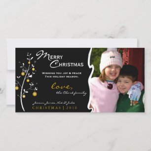 Festividades Cartão com fotos de Árvore de Natal do Designer