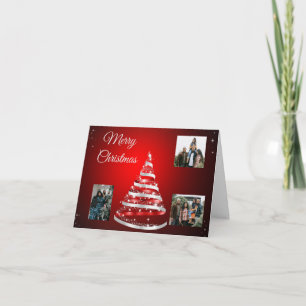 Festividades Cartão com fotos de Árvore de Natal Vermelha e Bra