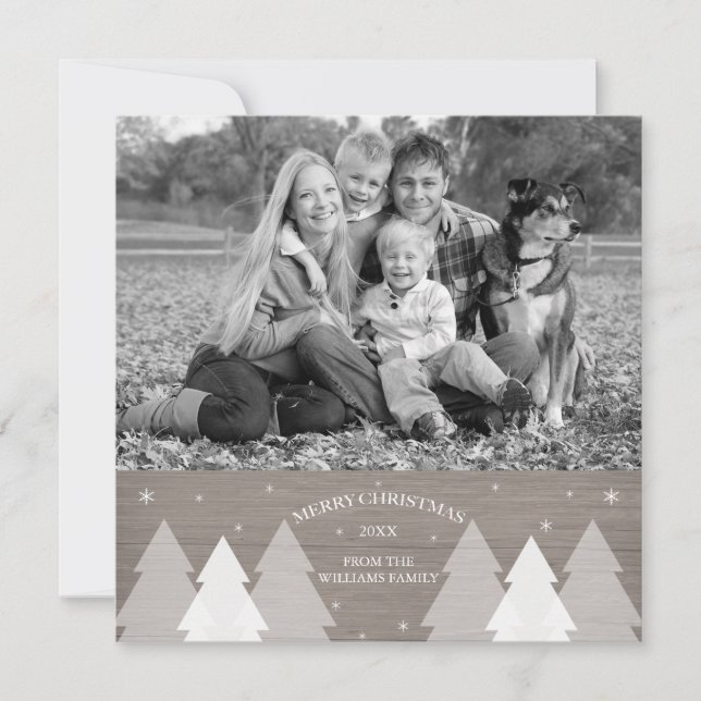 Festividades Cartão com fotos de Árvores de Natal Russas (Frente)