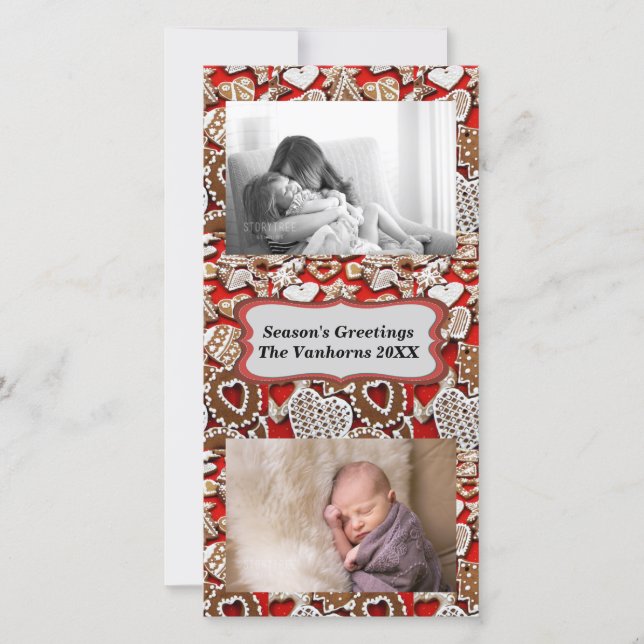 Festividades Cartão com fotos de Biscoitos de Pão de Natal (Frente)