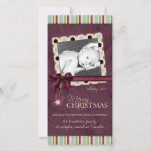 Cartão com fotos de Bolinhas de Natal Moderno