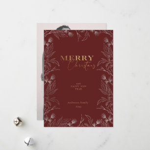 Festividades cartão com fotos de caligrafia de ouro de Natal