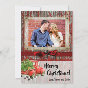 Festividades cartão com fotos de Caminhão de Natal Vermelho X