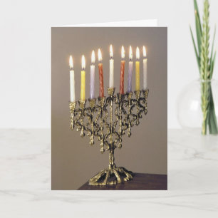 Festividades Cartão com fotos de Chanukah com Prata