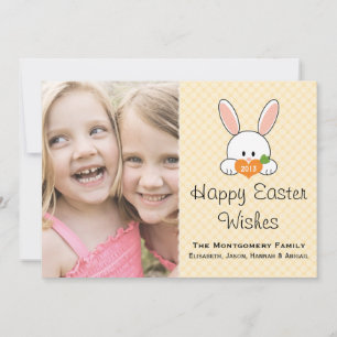 Festividades Cartão com fotos de coelho amarelo da Páscoa