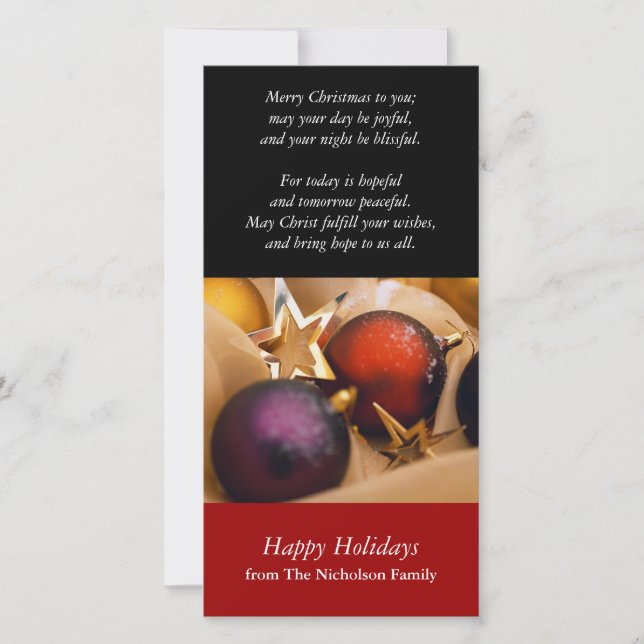 Festividades Cartão com fotos de decoração de feriados (Frente)