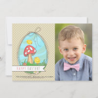 Cartão com fotos de dois pintinhos da páscoa