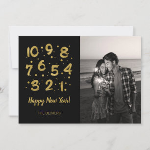 Festividades Cartão com fotos de Faux Dourado Contagem Inativa
