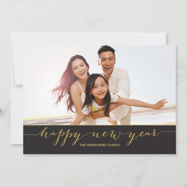 Festividades Cartão com fotos de Feliz ano novo de Script Doura (Frente)