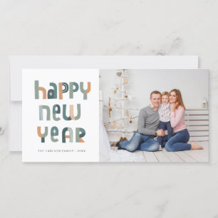 Festividades Cartão com fotos de Feliz ano novo de Tipografia 