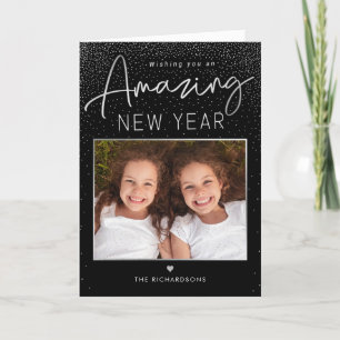 Festividades Cartão com fotos de Feliz ano novo moderno de ano