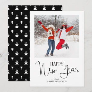 Festividades Cartão com fotos de Feliz ano novo moderno simples