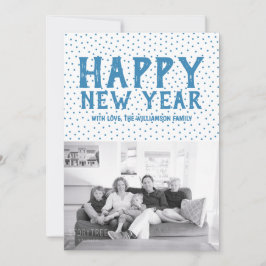 Festividades Cartão com fotos de Feliz ano novo pontos | Azul