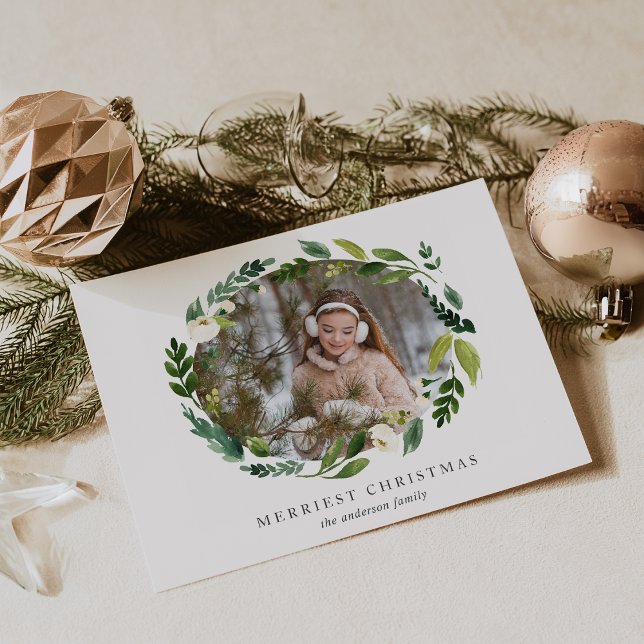 Festividades Cartão com fotos de Feriado de Alabaster Wreath (Criador carregado)