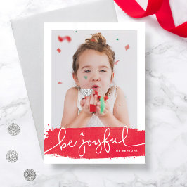 Festividades Cartão com fotos de Feriado de Brushaft Joyful
