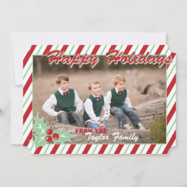 Festividades Cartão com fotos de Feriado de Faixa de Candy Cane