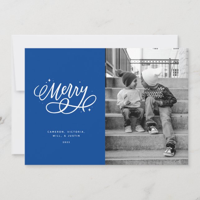 Festividades Cartão com fotos de Feriado de Feliz de Script Spa (Frente)