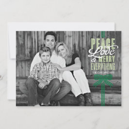 Festividades Cartão com fotos de Feriado de Fita Verde Presente