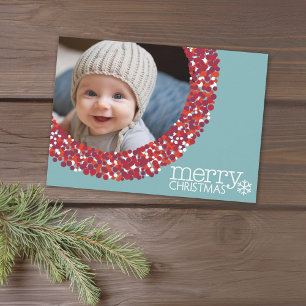 Festividades cartão com fotos de feriado duplo 5x7