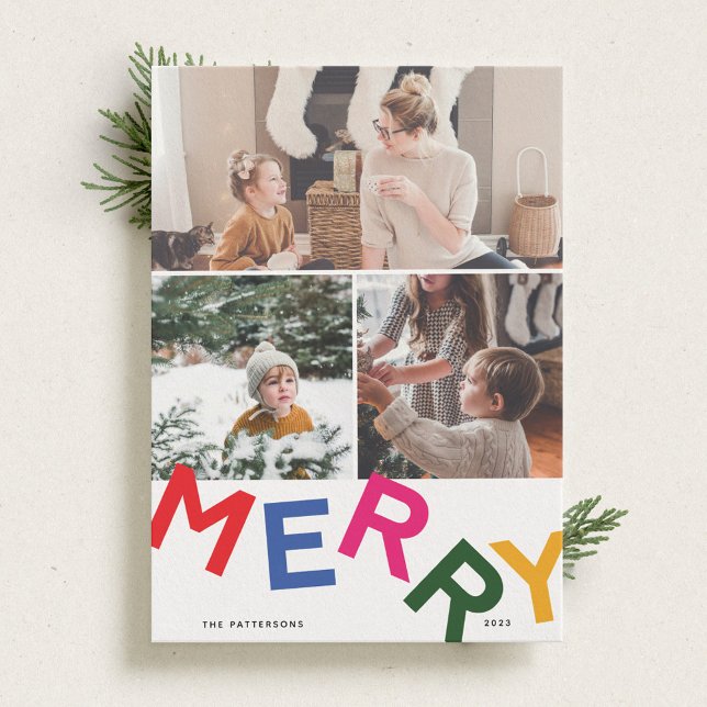 Festividades Cartão com fotos de Feriado Joyful Lettering (Criador carregado)