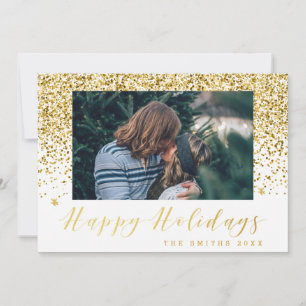 Festividades Cartão com fotos de Feriados Felizes com Glitter 