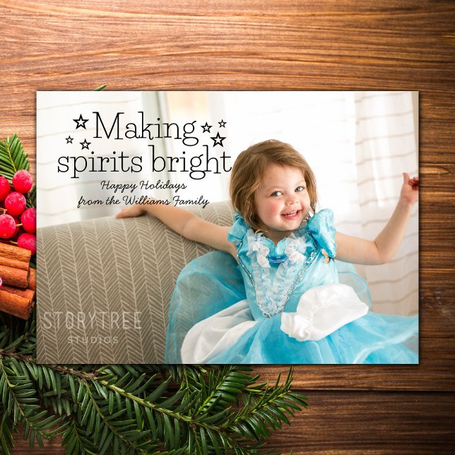 Festividades Cartão com fotos de Férias Brilhante com Espíritos (Black Making Spirits Bright Holiday Photo Card)